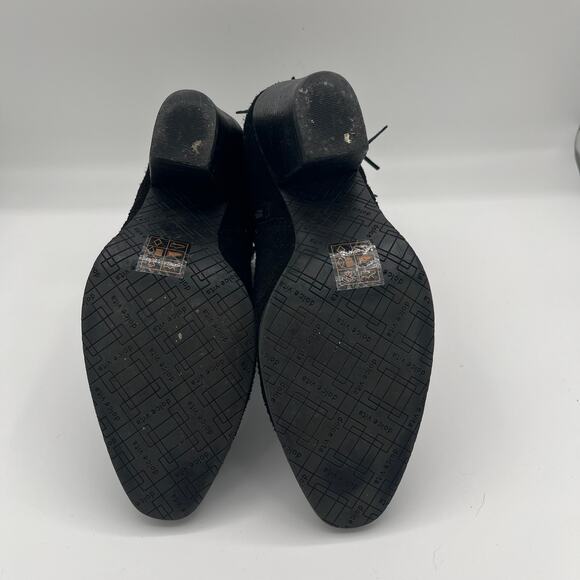 DOLCE VITA Suede Booties with Fringe, Black, Size 9, 3.25" Heel - Picture 6 of 6